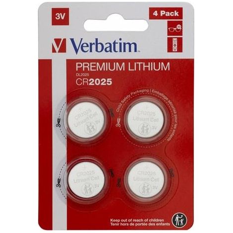 Verbatim CR2025 Batterie (4 Stück in Blisterverpackung)