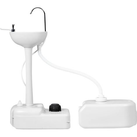Goplus – Station de lavage portable 17 L – Évier de camping avec pompe à pied et distributeur de savon – Roues intégrées pour transport facile (1/4)
