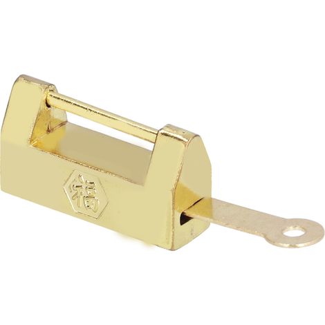 Cadenas doré vintage mini en laiton, décoration rétro pour boîte en bois, armoire, maison (1/5)