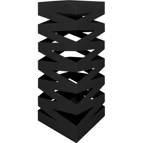 Portaombrelli Interno Esterno Elegante in Metallo Con Ganci Per Ombrellini Design Moderno Modello 5 Nero