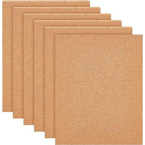 6 selbstklebende Korkplatten, 5 mm dick, 21 x 29,7 cm, Wärmedämmung, Wanddekoration, DIY (1/5)