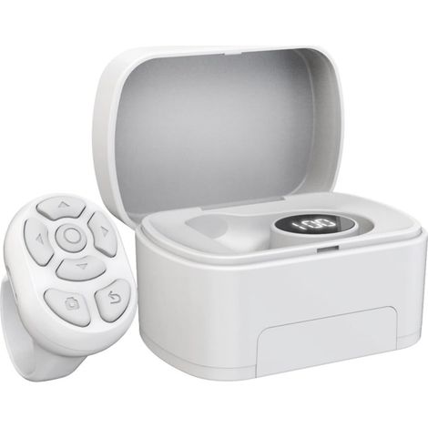 Télécommande Bluetooth pour tourner les pages, molette de défilement pour nouvel appareil photo, déclencheur vidéo, bouton selfie, télécommande au doigt (noire)