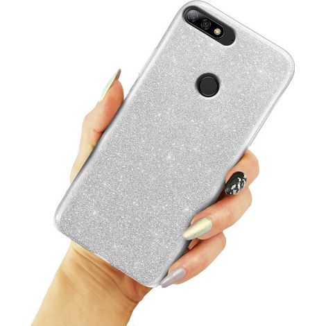 Coque à paillettes argentée pour Huawei Y7 2018 (1/3)