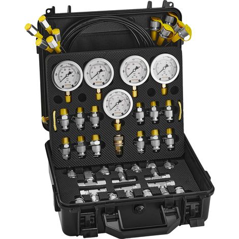 Kit de test de pression hydraulique, acier inoxydable durable, mesures polyvalentes, Jaune (1/2)