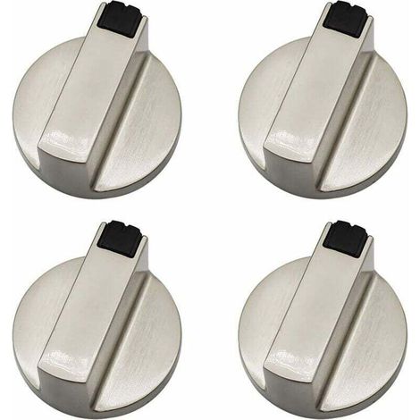 Bouton Cuisinière à Gaz - Lot de 4 Boutons de Commande Universels en Métal 6 mm pour Four et Cuisinière,de (1/4)
