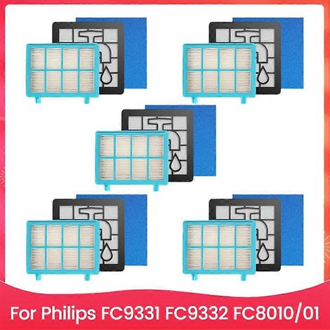 Lot de 15 filtres HEPA pour aspirateur Philips FC9331, FC9332 et FC8010 (pièces de rechange) (1/5)