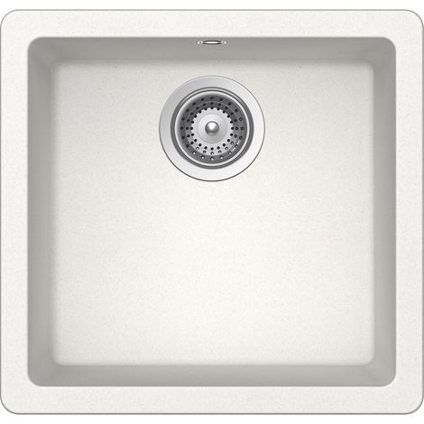 QUARZEX® RIGA Evier à 1 bac - ROCA Couleur : Blanc - Dimensions : 450x430x200 mm