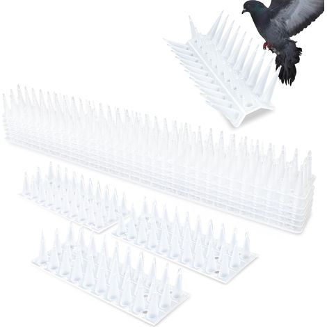 Anti-Tauben-Spike aus Kunststoff, 2,58 m, transparent, Anti-Tauben-Spike für Balkon, Anti-Tauben für Balkon, Vogelabwehr-Set, Anti-Katzen-Spike für Spatzen, Krähen, Katzen