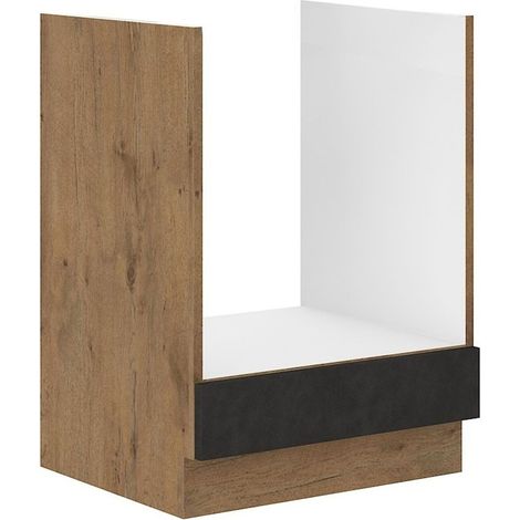 Vigo Herdunterschrank 60 cm Eiche Lancelot Matera Grau Küchenzeile Küchenblock (1/4)