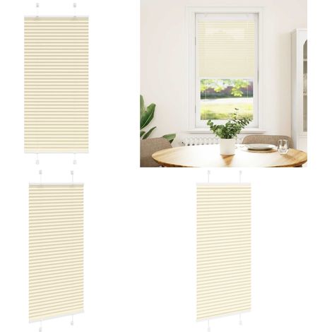 vidaXL Plissee Creme 65x100 cm Stoffbreite 64,4 cm Polyester (1/5)