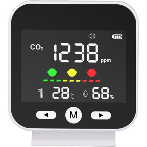 Moniteur qualité d’air haute précision CO2 400-5000ppm, détecteur température et humidité de bureau,de dyk.Trywise (1/4)