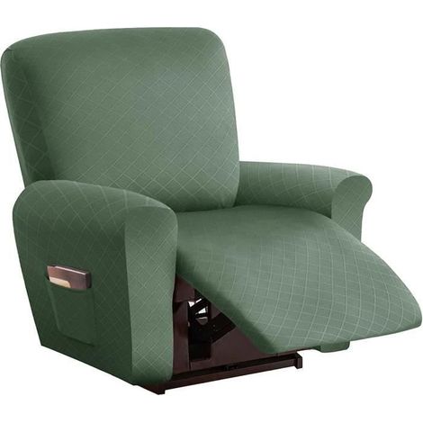 Elastique Canapé Relax Sofa Housse avec Poche, 1Place Fauteuil Relax Housse De Canapé Antidérapant ,Vert (1/4)