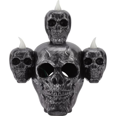 Lampe bougie électronique d'Halloween sans flamme, LED décorative moderne, parfum encens au bois de santal, lumière squelette