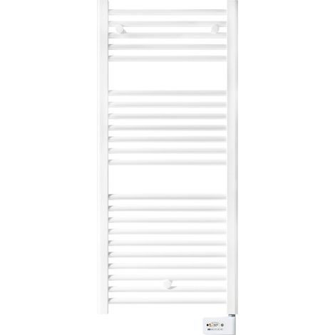 Sèche-serviette électrique FARHO Nova Digital 700W, H1182 x l.500 mm blanc, garantie 10 ans (1/3)