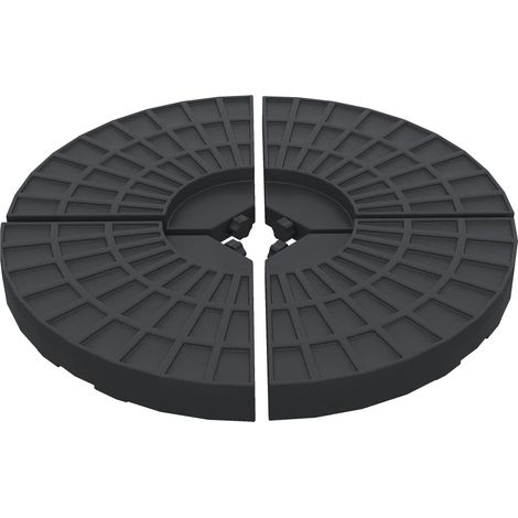 Outsunny 4 beschwerte Sonnenschirmständer für Ampelschirme - Befüllbar mit 52 kg Wasser oder 60 kg Sand - 48 x 48 x 8 cm, schwarzes Polyethylen