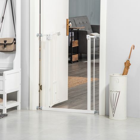 Barrière de protection bébé et chien, auto-fermeture, fixation sans perçage, 74-80 cm, garde-corps pour escalier