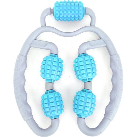 Massageur de mollet portable à 360° avec pince, équipement de fitness et yoga pour la relaxation musculaire, bleu (1/5)