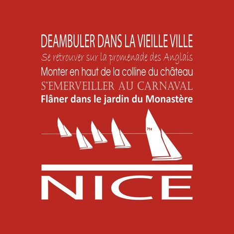 Tableau sur toile Nice rouge 30x30 cm - Impression sur Toile Murale Décorative - Image imprimée en HD sur Toile - Toile sur Châssis en Bois FSC - Fabriqué en France (1/4)