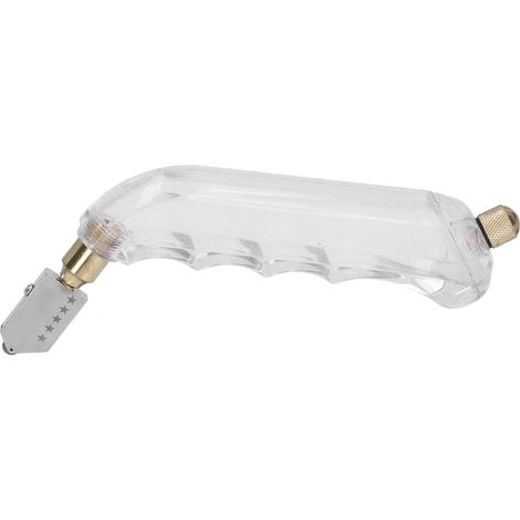 Coupe-verre manuel à grande roue diamantée, huilé pour coupe précise sur carrelage et verre. (1/5)