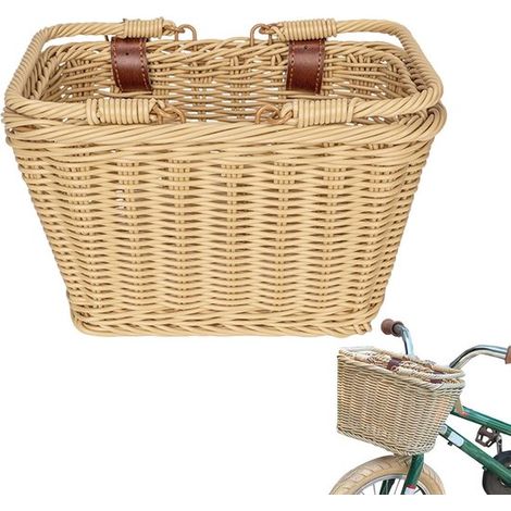 Panier de vélo enfant – Aspect osier – 25 x 18 x 15 cm – Fixation au guidon (1/5)