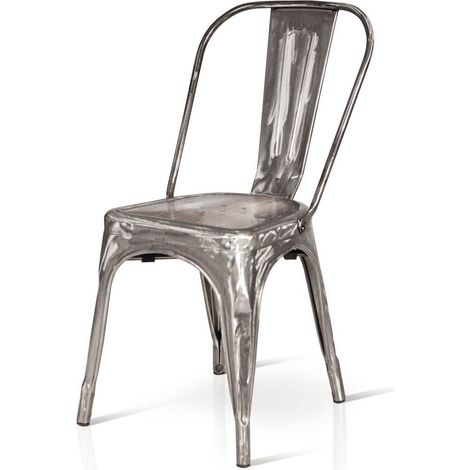 Sedia stile industry in ferro Colori sedie Tempesta: Grigio scuro