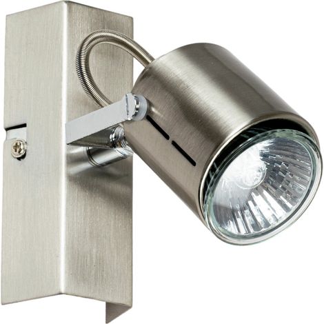 Applique murale aluminium brosse 1 Spot orientable inclinable 42W GU10 design (1/3)
