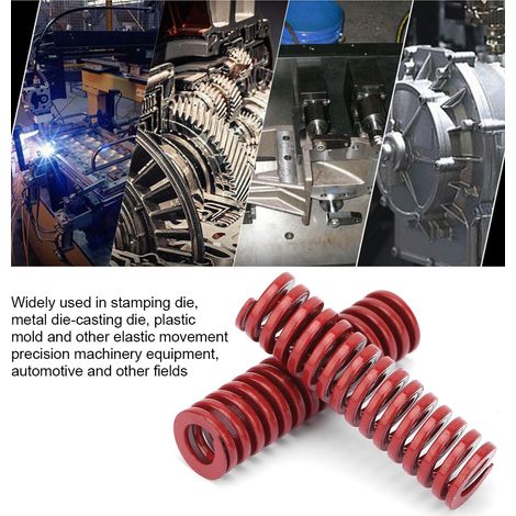 2 pièces Ressort de Moule Acier Rouge Haute Précision OD 10mm ID 5mm Charge Moyenne (TM1030mm) (1/5)