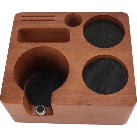 OmGoods,Estación de prensado de café,Soporte multifuncional para prensar,Madera de nogal (1/5)