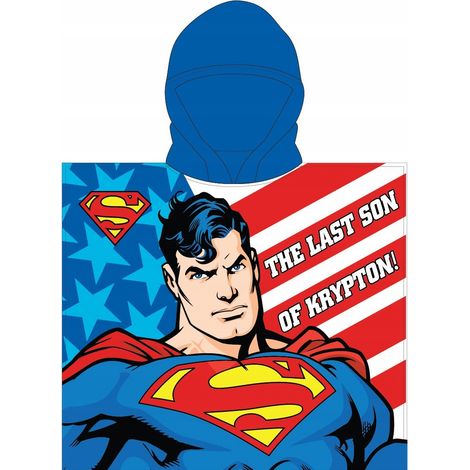 Poncho di Superman, asciugamano da bagno con cappuccio, spiaggia, piscina D086B