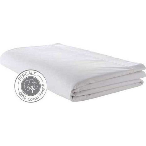 Drap percale de coton 240 x 310 cm Blanc 240x310 cm