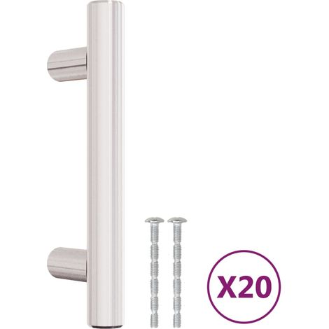 Poignées d'armoire 20 pcs Poignée de meuble argenté 64 mm acier inoxydable CFW56722 (1/5)