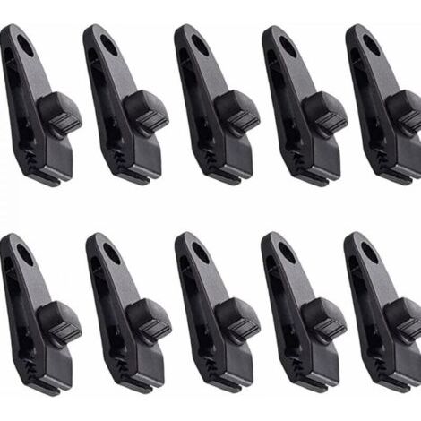 BUNTHAUS Lot de 10 clips pour bâche, auvent, crochet noir (1/5)