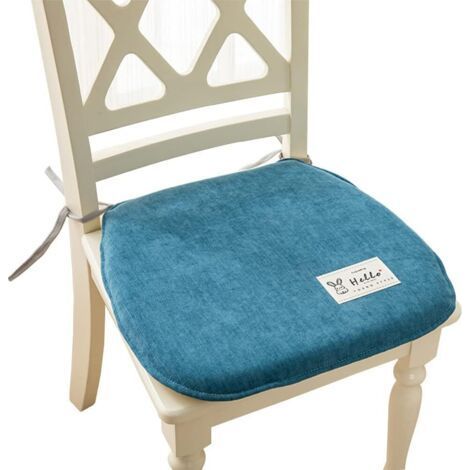 Ensemble de deux coussins de chaise en mousse à mémoire de forme – Coussin lavable et antidérapant – Housse zippée pour un nettoyage facile – 36 x 38 x 4,5 cm (1/5)