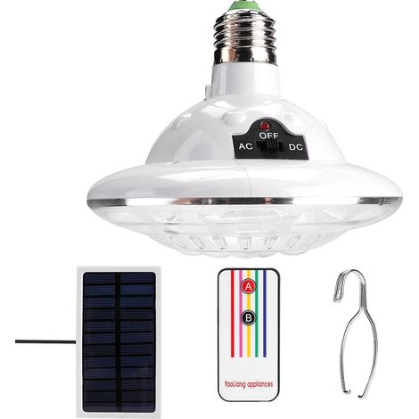 Lampe Solaire Extérieure Intérieure - 22 LED - Télécommande - Crochet de Suspension - Pour Jardin Camping Secours (1/5)