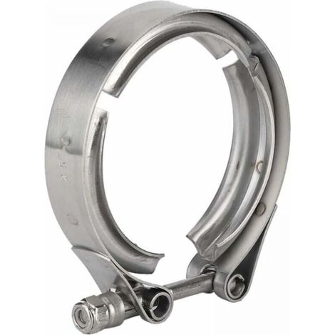 Pince d'échappement turbo, universel en acier inoxydable 2,5 pouces 63 mm auto bande V Turbo Downpipe pince d'échappement M6 vis (1/5)