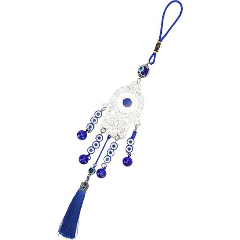 Porte-Bonheur Bleu Œil Suspension Auto Déco Rétroviseur Argent Ornement Voiture Sac Sac à Dos Maison Cadeau (1/5)
