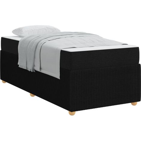 Lit simple  Lit adulte  Cadre de lit avec matelas Noir 80 x 200 cm tissu
