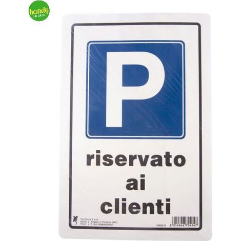 Cartello 3M parcheggio riservato a clienti 30 x 20 cm