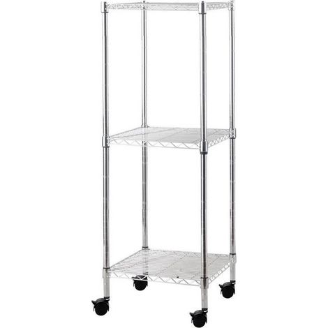 SCAFFALE BRIXO MANHATTAN 3 PIANI 35x35x90H Cm CON RUOTE GIREVOLI