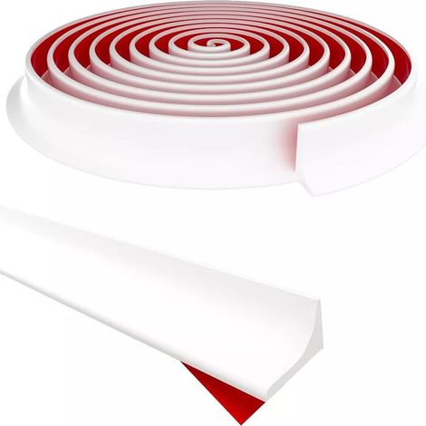 Barrière de Douche en Silicone Pliable de 3m – Silicone joint douche Résistant à l'Eau et à la Moisissure – Barriere de Douche Anti Débordement pour Baignoire, Cuisine et Salle de Bain (Blanc) (1/5)