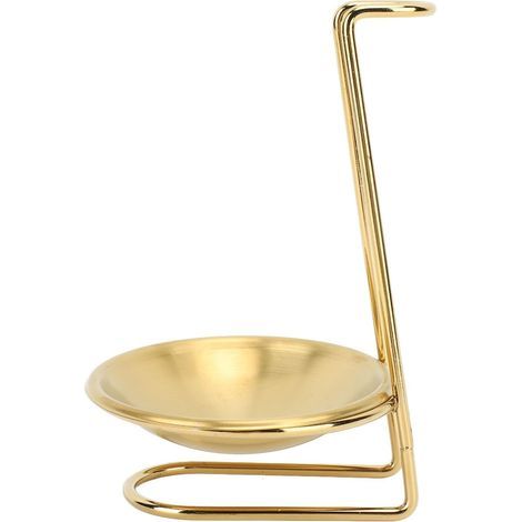 Support Vertical pour Louche à Soupe, Support de Repose-cuillère à Soupe en Acier Inoxydable, Rangement Vertical, Accès Facile, Gain de Place, Organisateur de Comptoir Bien rangé pour (Doré (1/5)