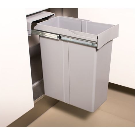 Seau grande capacité 40L gris M30 – Polypropylène – Extraction totale – Plateau de rangement supérieur – Gollinucci (1/4)