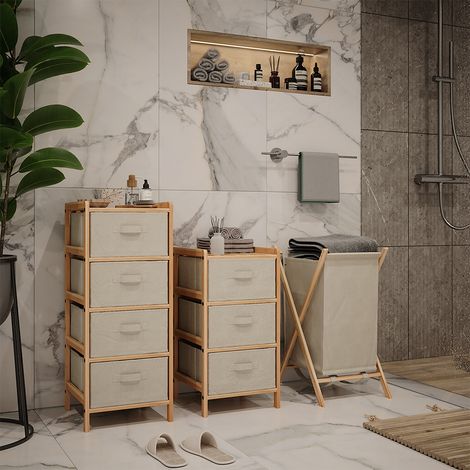 Badmöbel-Set Bruno, Beige, 3 Teile, Vicco