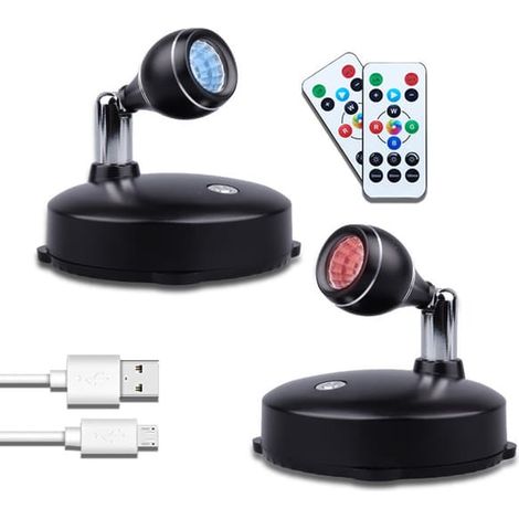 Lot de 2 spots LED rechargeables, sans fil et à intensité variable, pour l'art et la culture des plantes (1/5)