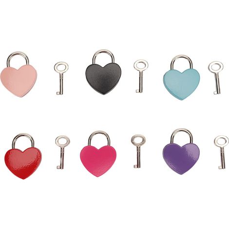 de 6 cadenas en forme de cœur couleurs assorties en zinc (1/5)