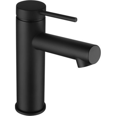 Miscelatore lavabo in ottone nero opaco con leva monocomando slim Alba (1/2)