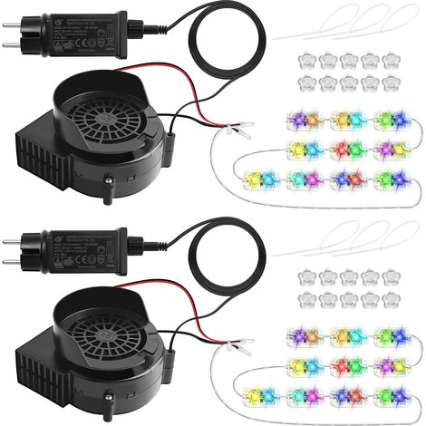 2.5A Inflatable Air Blower Replacement Fan with Adapter and LED Lights, Halloween Christmas Holiday Inflatable Decorations (2P-2.5A/10 2 Colorful LEDs) (1/5)