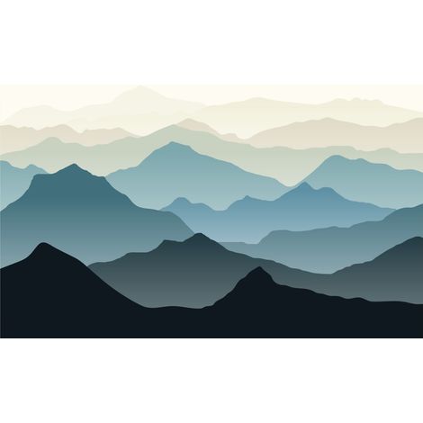 papier peint panoramique montagnes bleu - Sanders & Sanders (1/5)