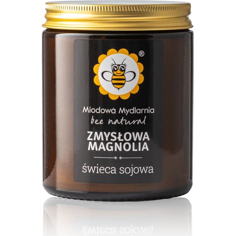 Bougie de soja Miodowa Mydlarnia - Magnolia - bougie de soja naturelle - arôme relaxant - pour la maison et la décoration - 180 ml (1/5)