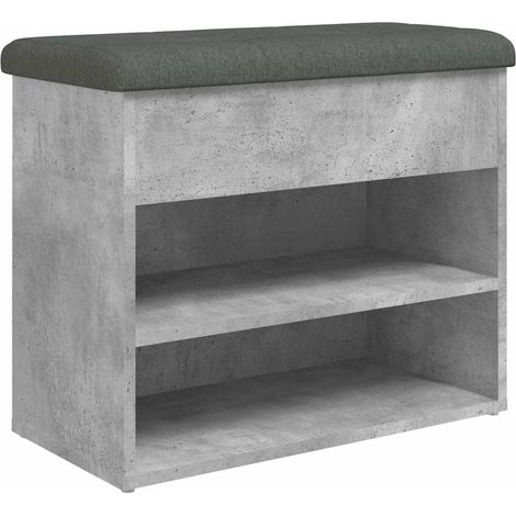 Maison Exclusive - Panca Porta Scarpe Grigio Cemento 62x32x50cm Legno Multistrato